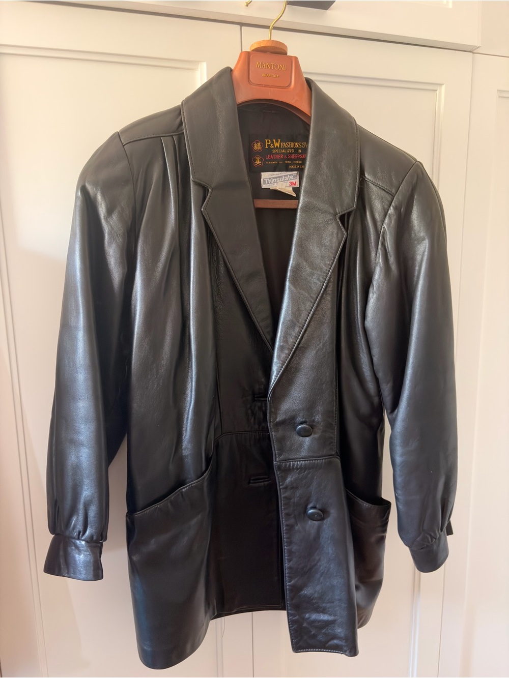 Black Leather Blazer Jacket